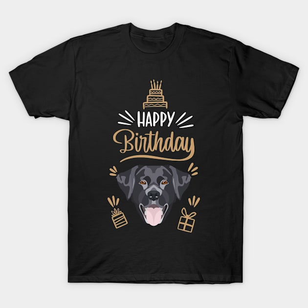 Birthday Gift Black Labrador T-Shirt by GreenOptix